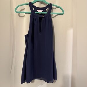 Lilly Pulitzer Silk Navy Sleeveless Top